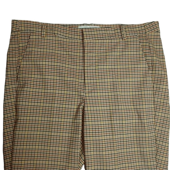 Inwear Copenhagen 1969 Tan Orange Yellow Black Plaid Preppy Academia Ankle Pants - Picture 3 of 9